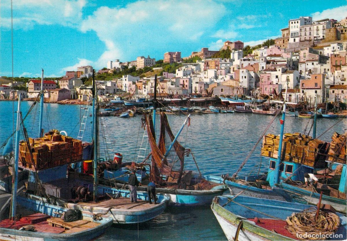 Postales: Postal de Sciacca, Sicilia: Panorama del Puerto y Barcos de Pesca