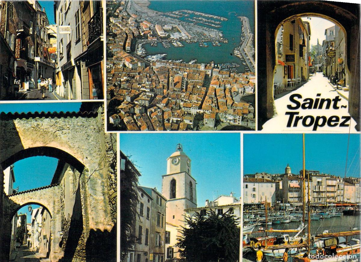 Postales: Postal Multi-vista de Saint-Tropez, Costa Azul, Francia