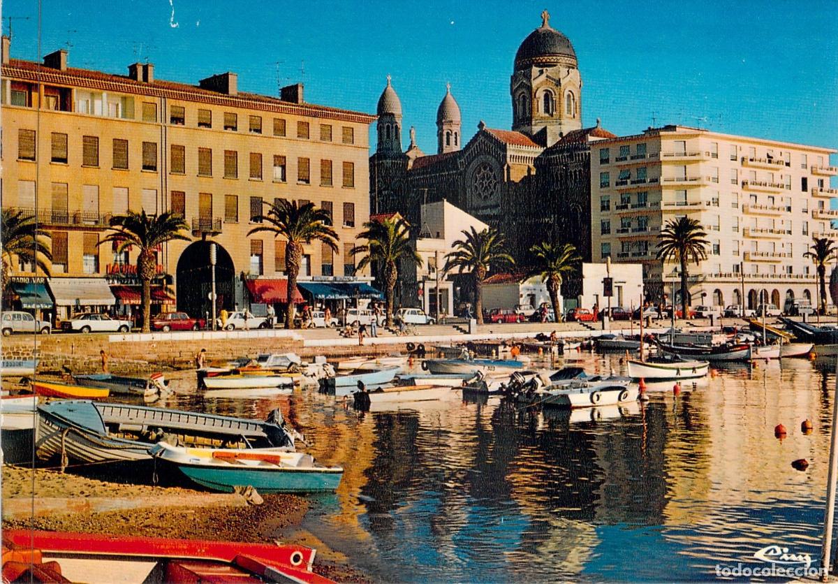 Postales: Postal de Saint-Rapha&euml;l, Francia - El Puerto y la Bas&iacute;lica
