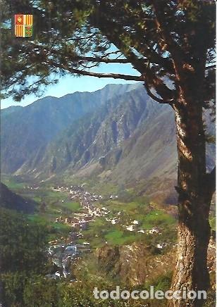Postales: POSTAL A COLOR N&ordm; 617 VALLS ANDORRA VISTA GENERAL DE LES ESCALDES I ANDORRA LA VELLA ESCUDO DE ORO
