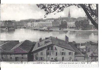 Cartes Postales: CARTE POSTALE 85 BAYONNE JOCTION DE LA NIVE ET DE L'ADOUR ET VUE GENERALE SU LA VILLE M.D PAIS VASCO