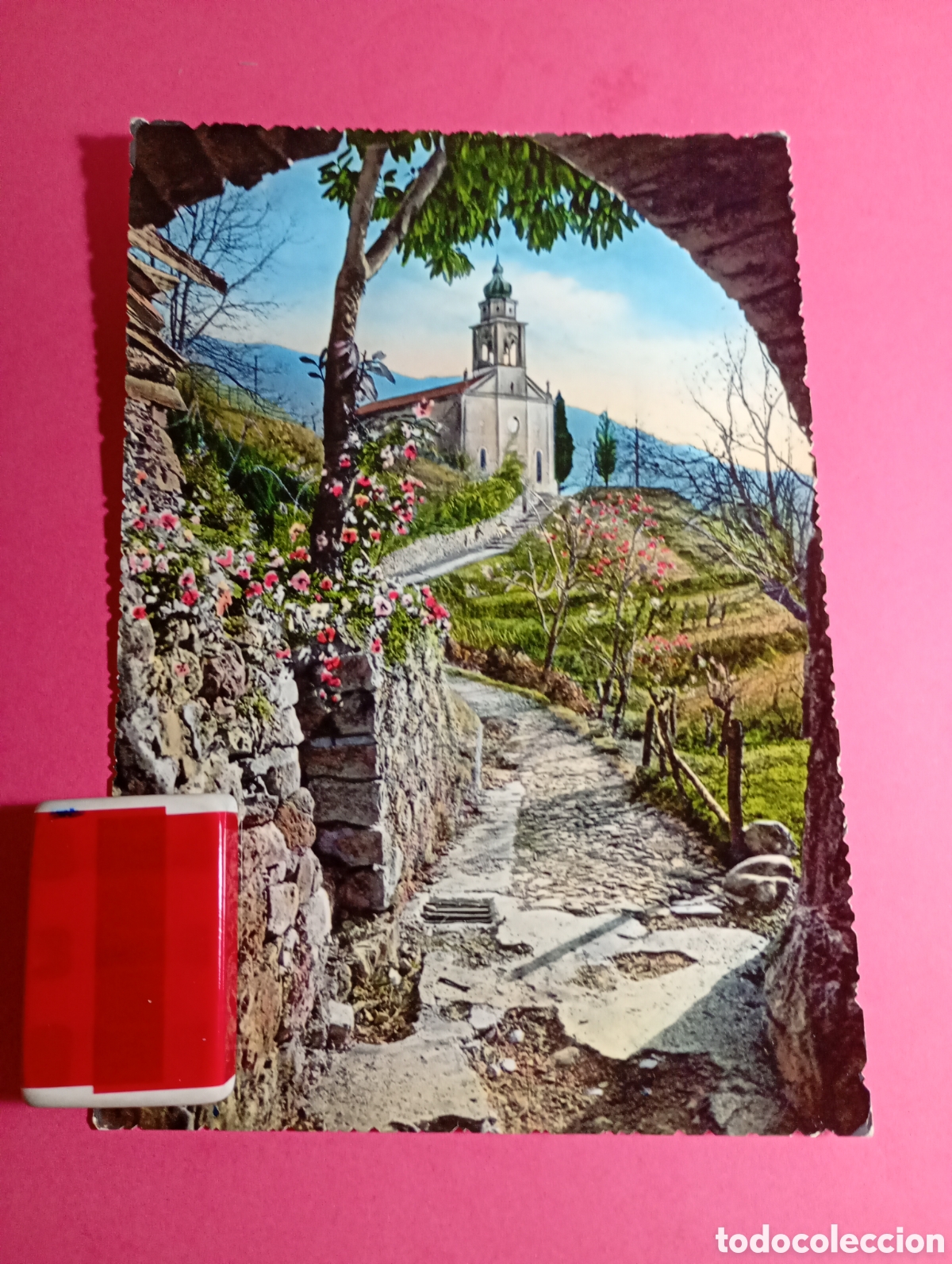 Cartoline: NORTE DE ITALIA O SUIZA CARONA EN EL TESINO O CAMINOS LAGO COMO CON IGLESIA R1615