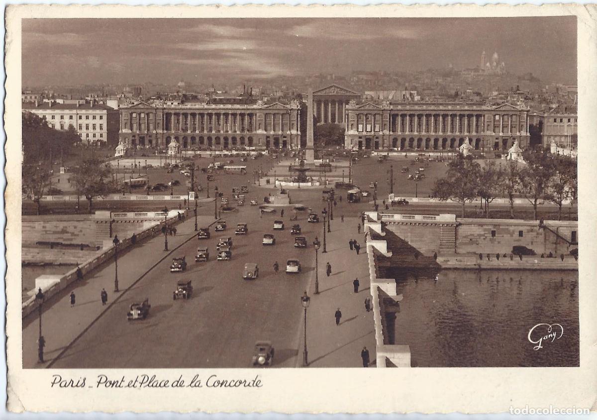 Postales: Plaza de la Concordia - Paris - Photovelours (1940) - Postal sin circular