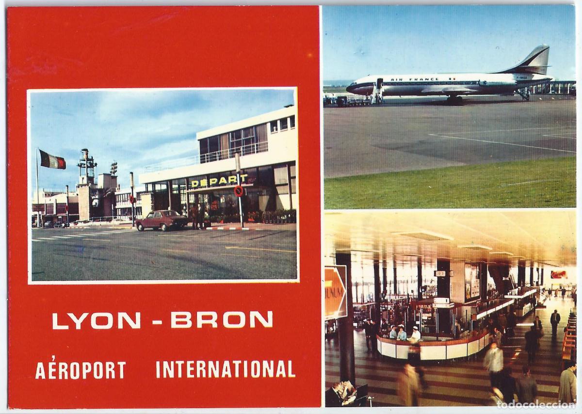 Postales: Aeropuerto de Lyon-Bron - Francia - Postal sin circular