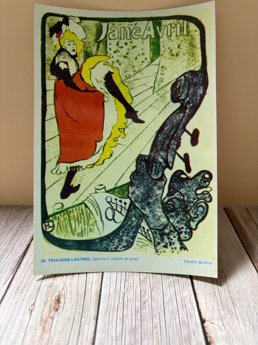 Postales: TARJETA POSTAL. TOULOUSE-LAUTREC JANE AVRIL DETALLE DE CARTEL ESTUDIO DE ARTE VINTAGE ART NOUVEAU