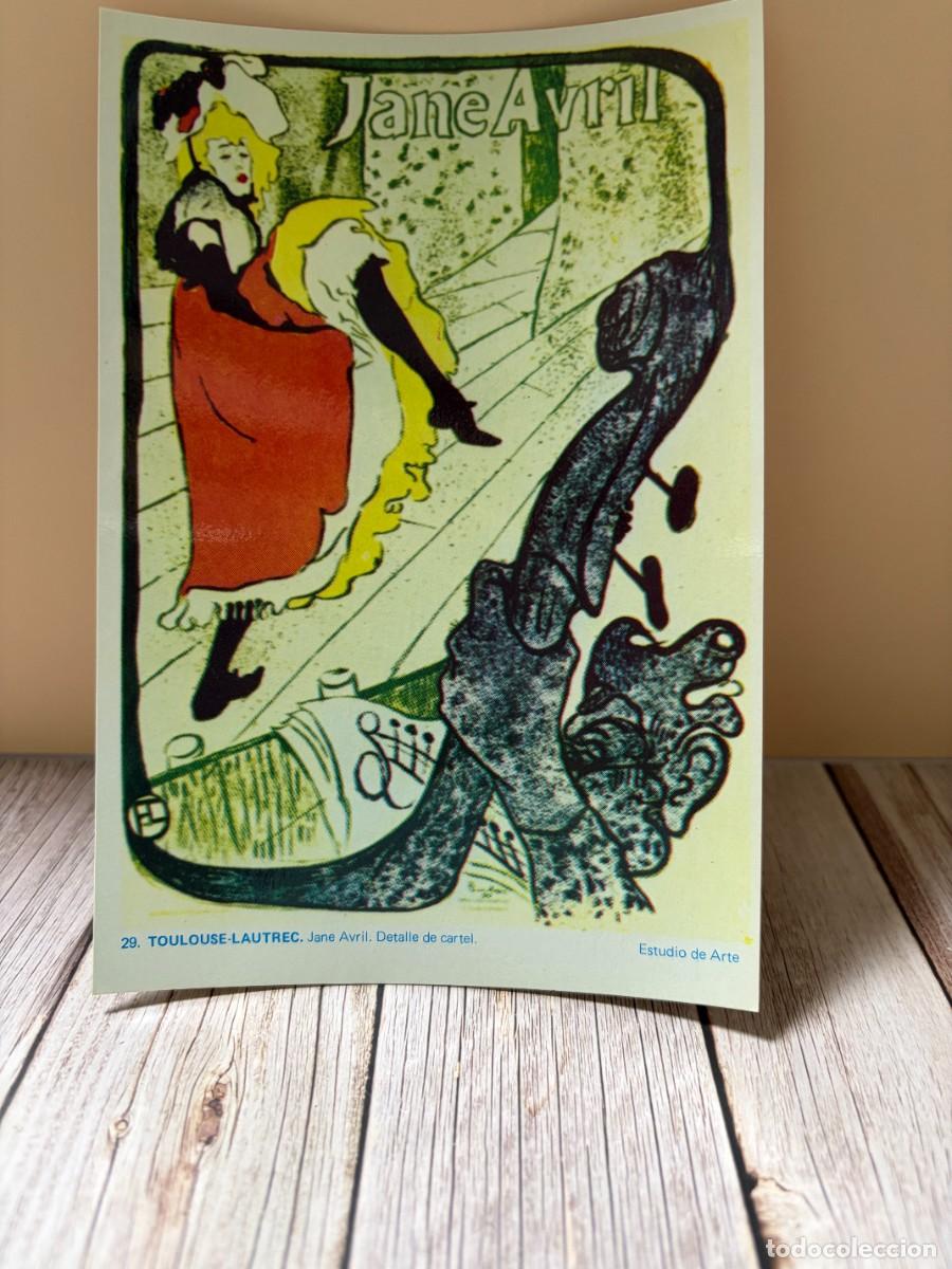 Postales: TARJETA POSTAL. TOULOUSE-LAUTREC JANE AVRIL DETALLE DE CARTEL ESTUDIO DE ARTE VINTAGE ART NOUVEAU