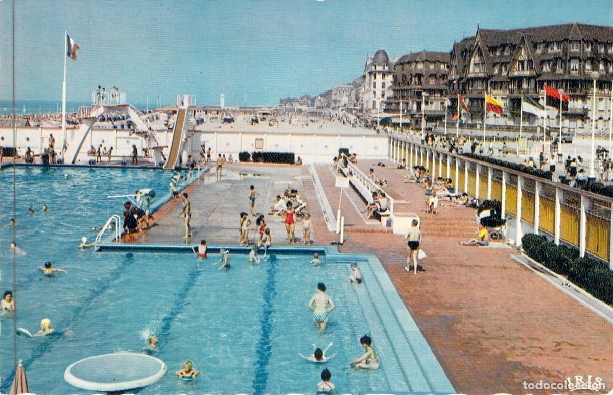 Postales: Postal de Trouville-sur-Mer, La Piscina y la Playa de Normand&iacute;a