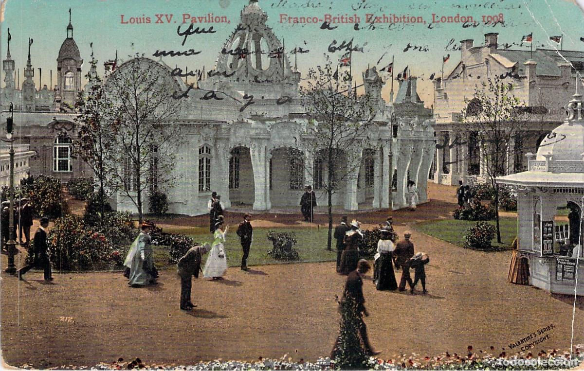 Postales: Postal Pabell&oacute;n Luis XV, Exposici&oacute;n Franco-Brit&aacute;nica en Londres