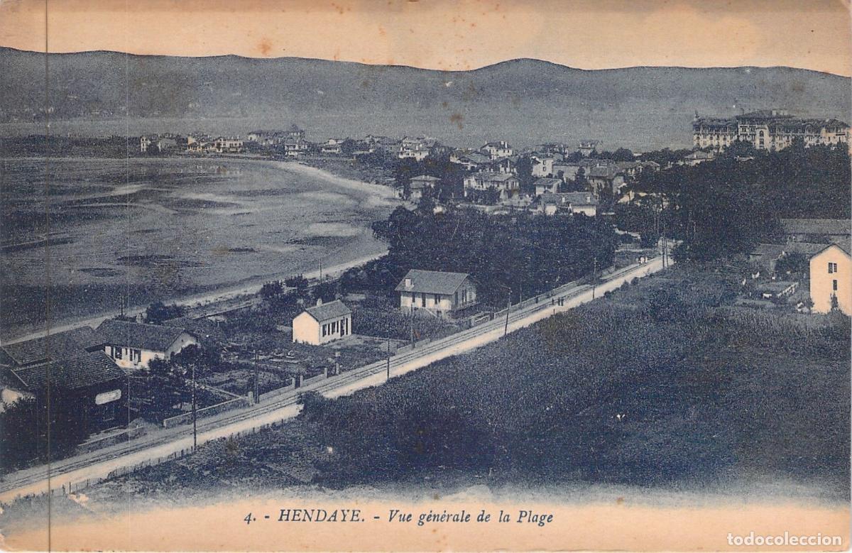 Postales: Postal de Hendaye: Vista General de la Playa y Entorno