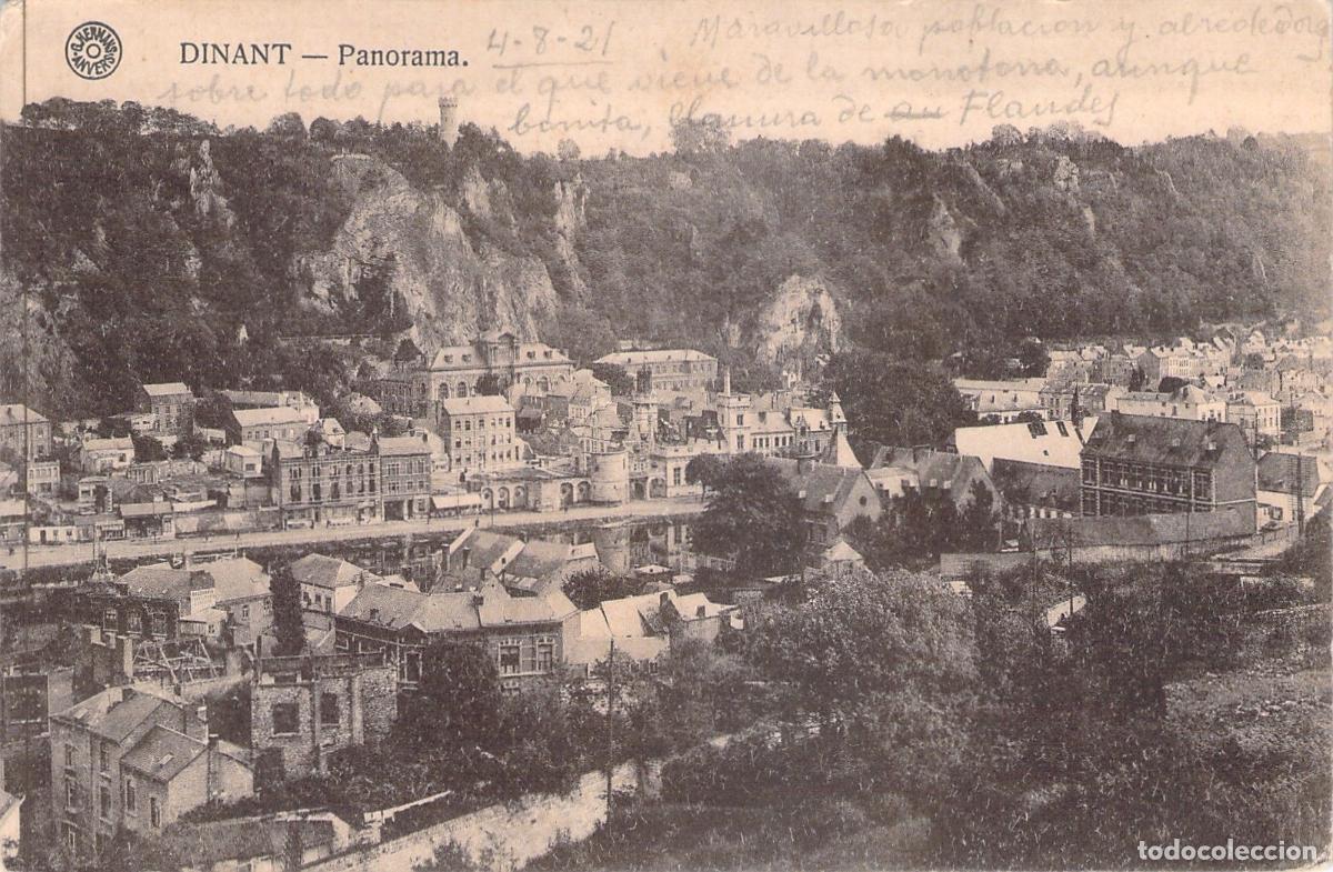 Postales: Postal de Dinant, B&eacute;lgica - Vista Panor&aacute;mica de la Ciudad y el R&iacute;o Mosa