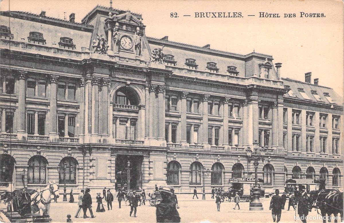 Postales: Postal de Bruselas: Gran Edificio H&ocirc;tel des Postes, B&eacute;lgica
