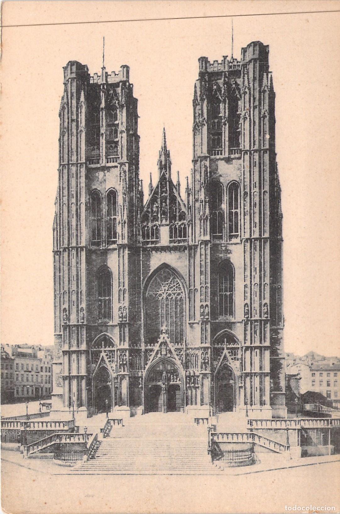 Postales: Postal de la Catedral de San Miguel y Santa G&uacute;dula en Bruselas