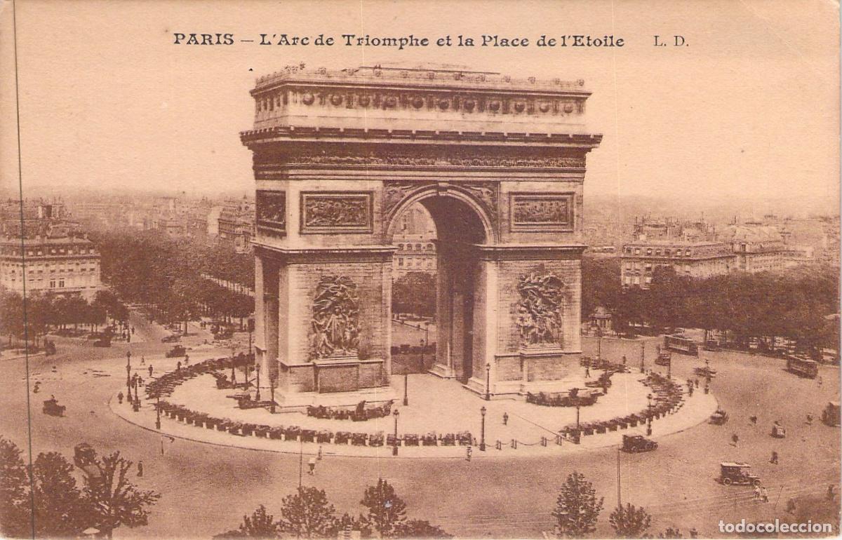 Postales: Postal de Par&iacute;s Arco de Triunfo y Plaza de la Estrella