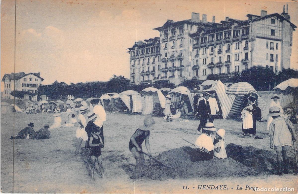 Postales: Tarjeta Postal Playa de Hendaye Francia Escena Costera