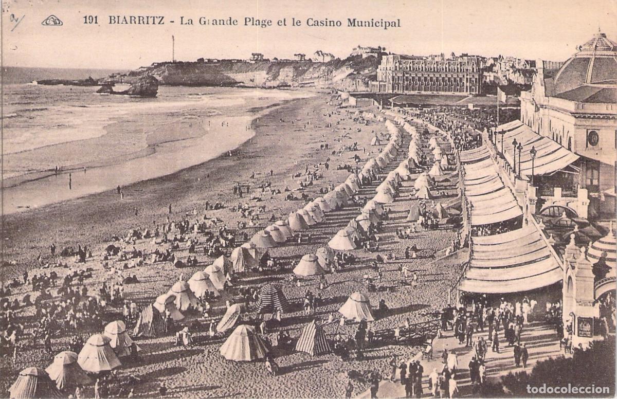 Postales: Postal de Biarritz: La Grande Plage y el Casino Municipal