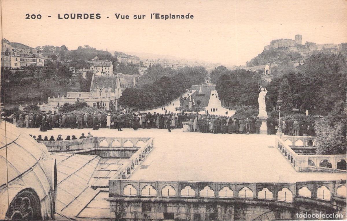 Postales: Postal de Lourdes: Vista de la Explanada y el Santuario