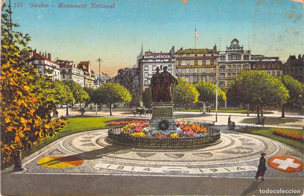 Postales: Postal de Ginebra, Suiza - Monumento Nacional y Centro Hist&oacute;rico