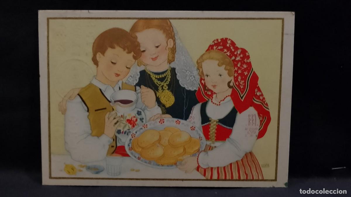 Postales: Postal Viana com desenho de Laura costa 1942