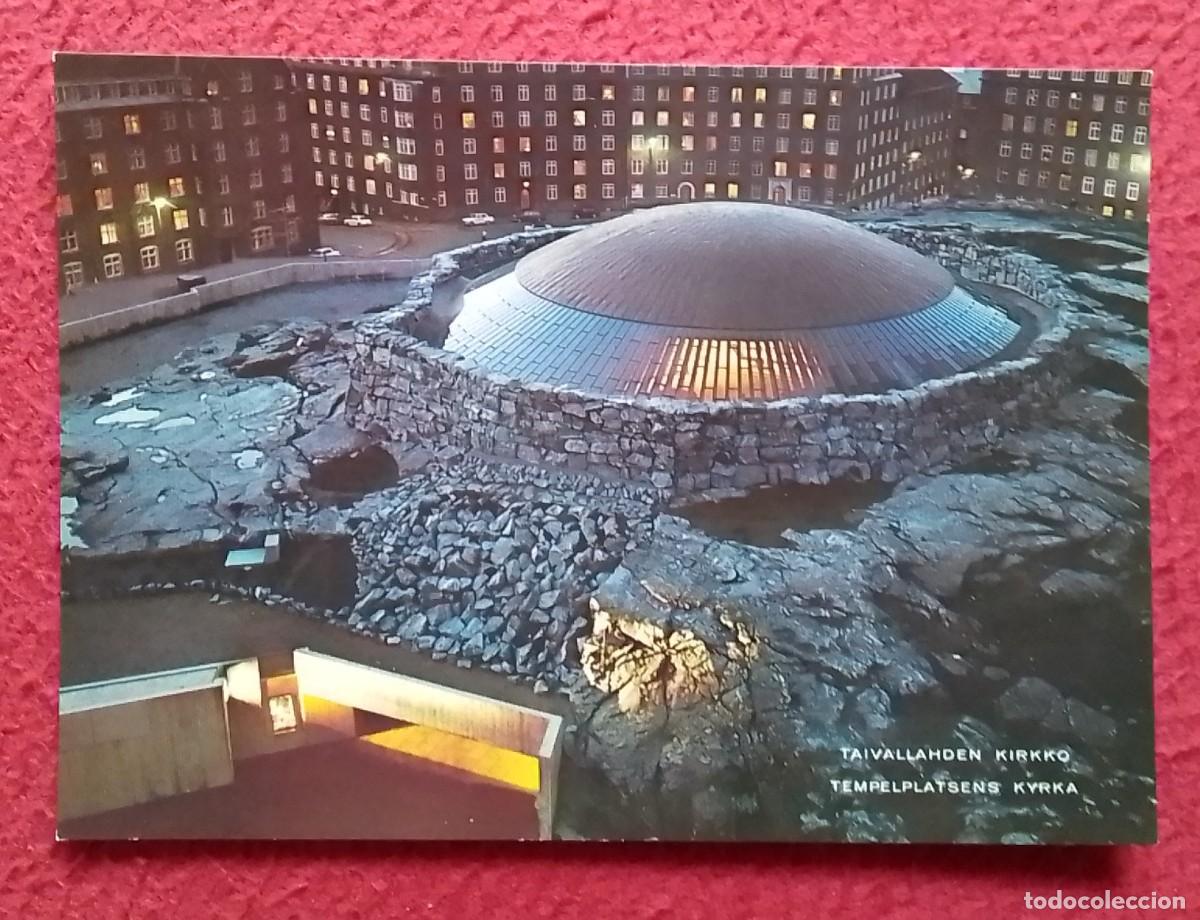 Cartoline: POSTAL POST CARD SUOMI FINLAND FINLANDIA HELSINKI TEMPPELIAUKIO CHURCH IGLESIA TAIVALLAHDEN KIRKKO..