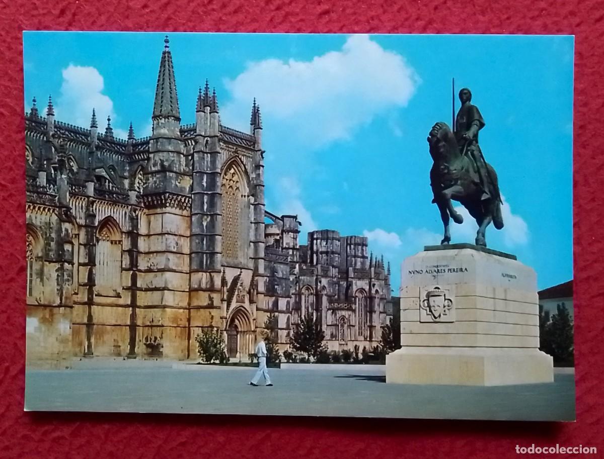 Postkarten: POSTAL CARTE POSTALE BILHETE BATALHA PORTUGAL MOSTEIRO MONASTERIO Y ESTATUA DE NUNO &Aacute;LVARES PEREIRA.