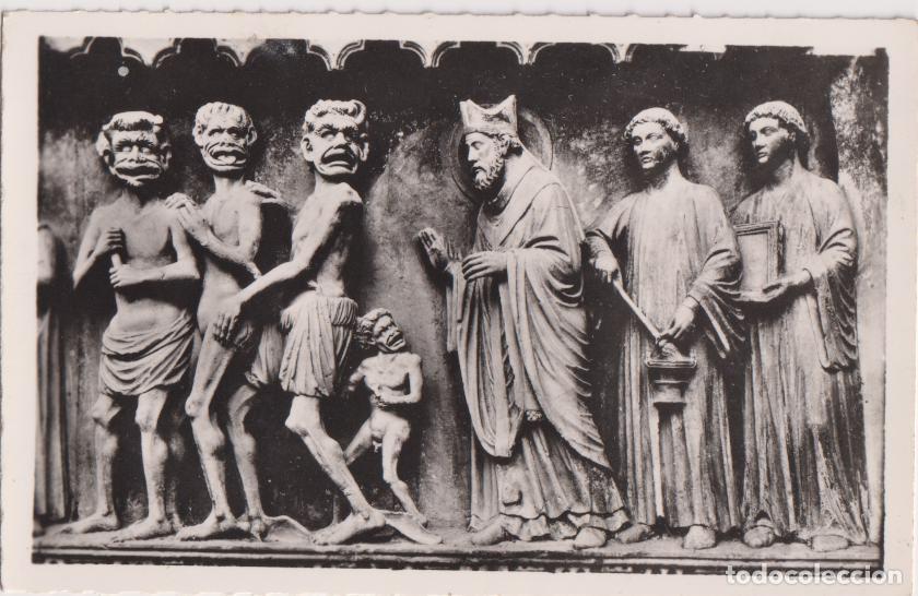 Postcards: FRANCIA, CATEDRAL DE REIMS, SAINT-R&Eacute;MI CHASSANT LES D&Eacute;MONS DE LA VILLE - ED.REIMS N&ordm;95 - ESCRITA