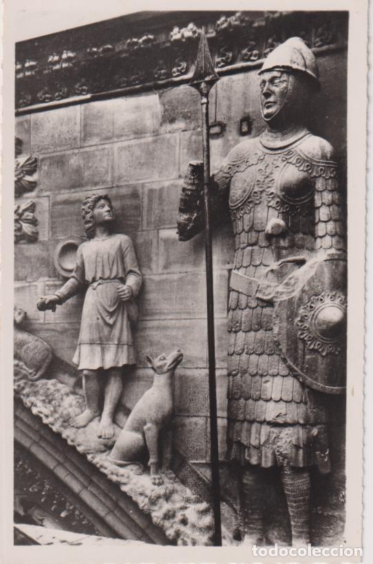 Postais: FRANCIA, CATEDRAL DE REIMS, COMBAT DE DAVID ET GOLIATH - ED.REIMS N&ordm;68 - ESCRITA