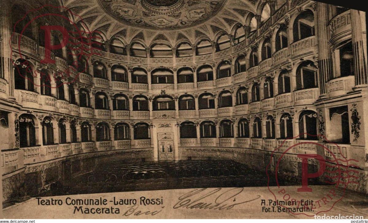 Postales: Macerata - Teatro Lauro Rossi - Torre Comunale TEATRO THEATER theatrecollection
