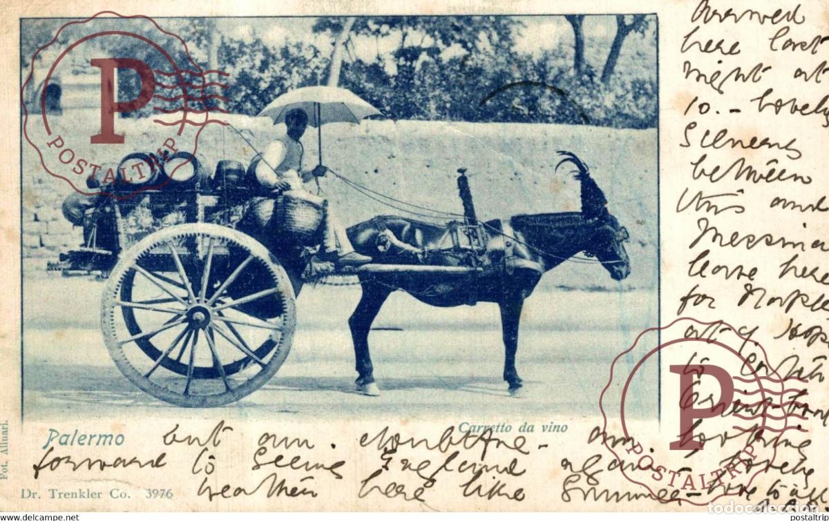 Postales: 1899 PALERMO CARRETTO DA VINO