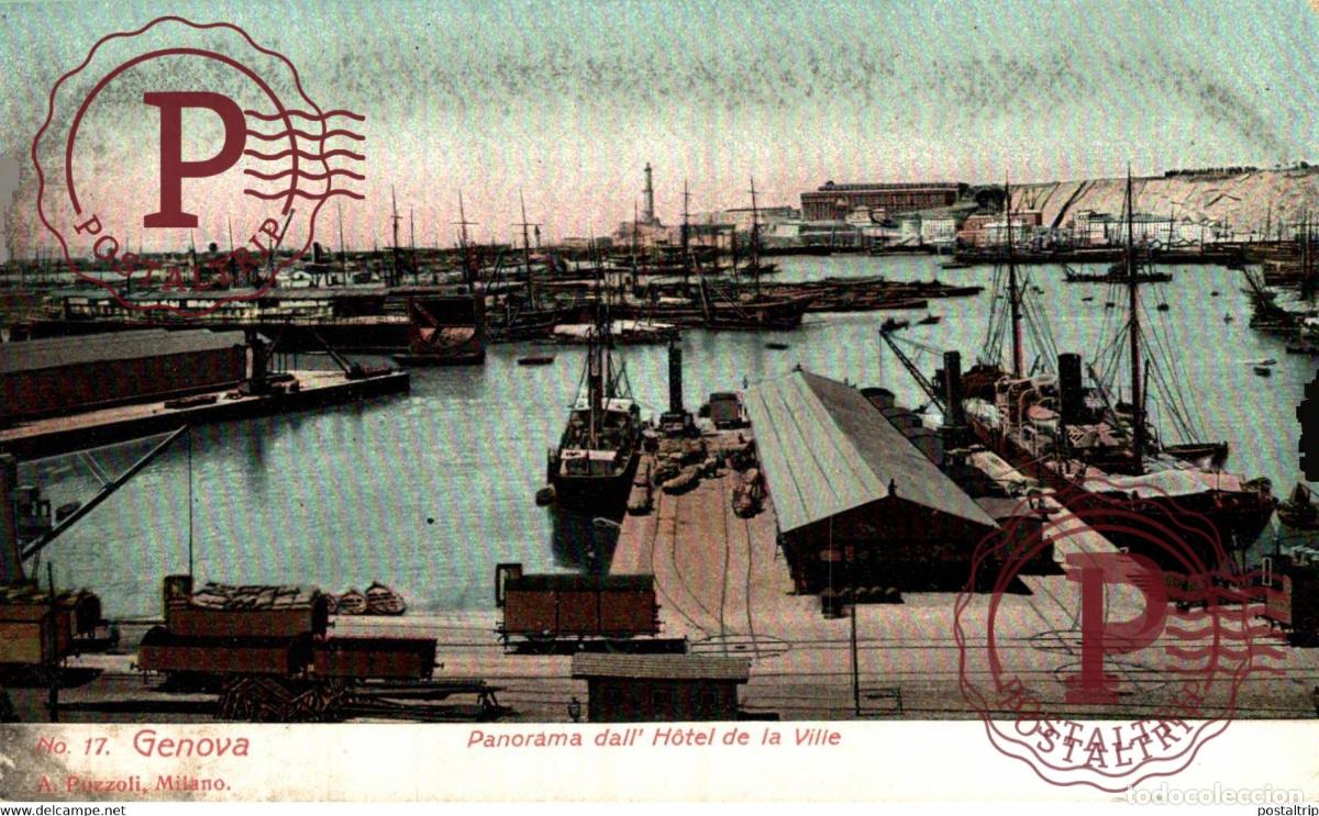 Postcards: GENOVA PANORAMA DALL HOTEL DE LA VILLE ITALY ITALIA