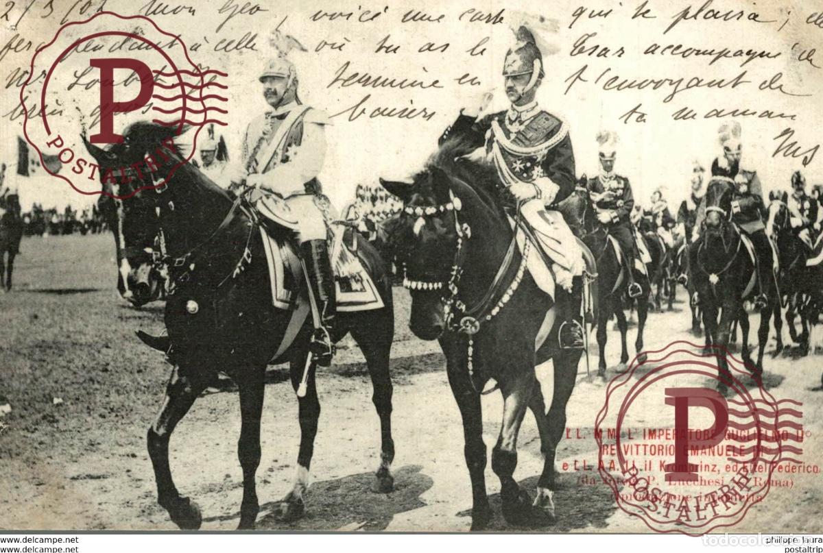 Postales: IMPERATORE GUGLIELMO II RE VITTORIO EMANUELE III--voir 2 scans 1904 a Paris