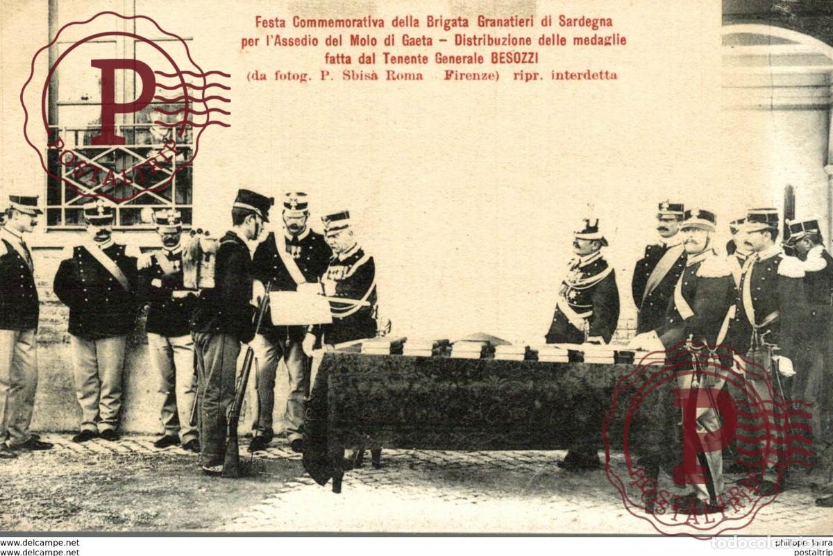 Postales: Festa Commemorativa della Brigata Granatieri di Sardegna per lAssedio del Molo di Gaeta Distribuzio
