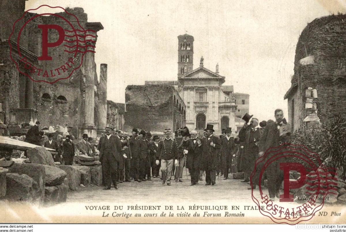 Postales: voyage du president de la republique en Italie Forum Romain