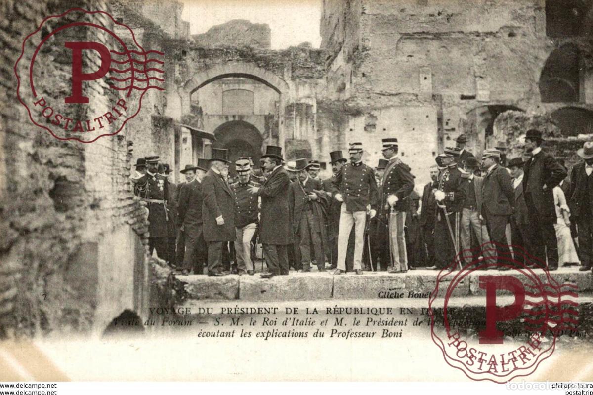 Postales: voyage du president de la republique en Italie Roi Professeur Boni