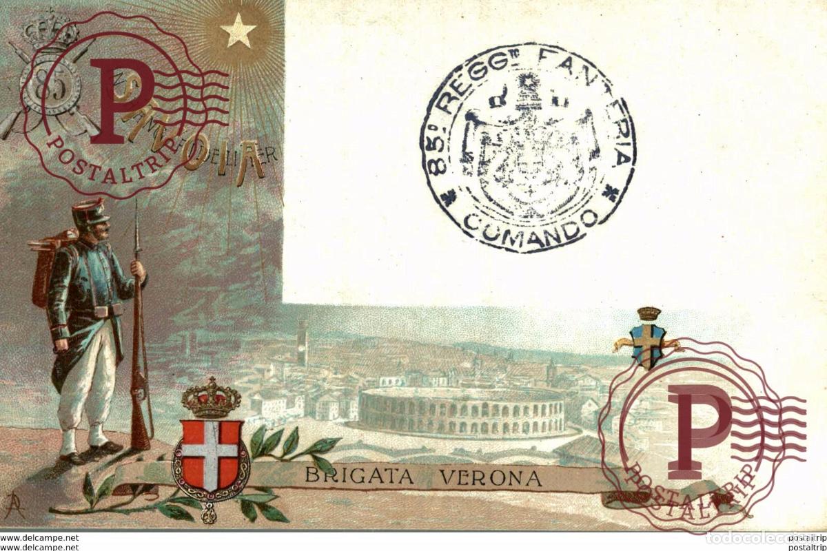Cartoline: brigata verona italiana - Postcard italian italia military