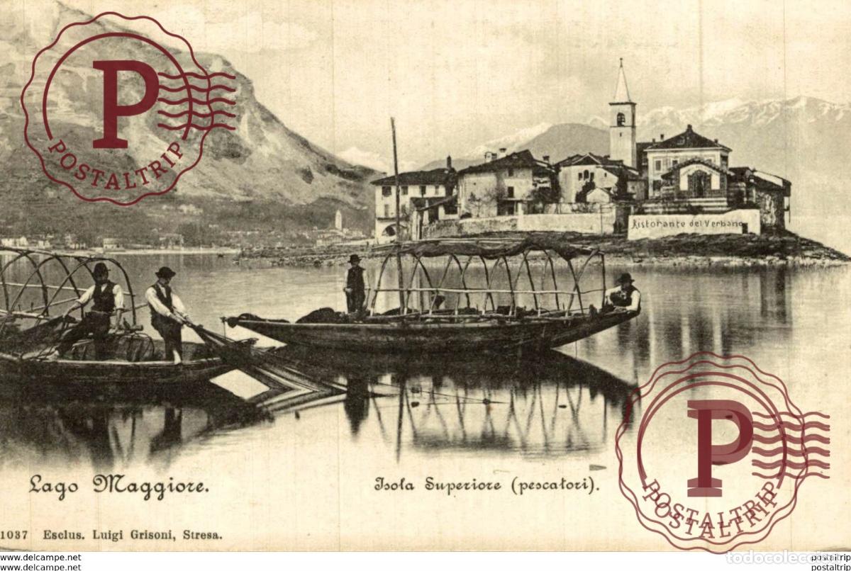 Postkarten: MUY RARA LAGO MAGGIORE ISOLA SUPERIORE PESCATORI