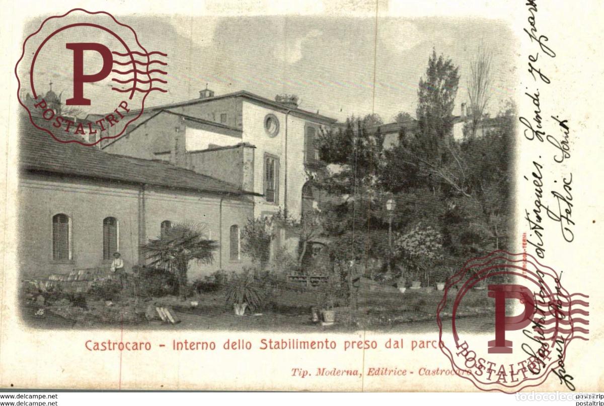 Postales: CASTOCARO INTERNO DELLO STABILIMENTO PRESTO DAL PARCO 1904