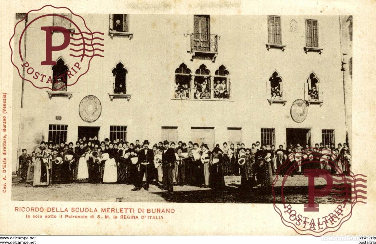Postales: BURANO VENEZIA-VENEDIG-VENICE - Ricordo della Scuola di Merletti - ed. Fiecchi Italie ITALIA