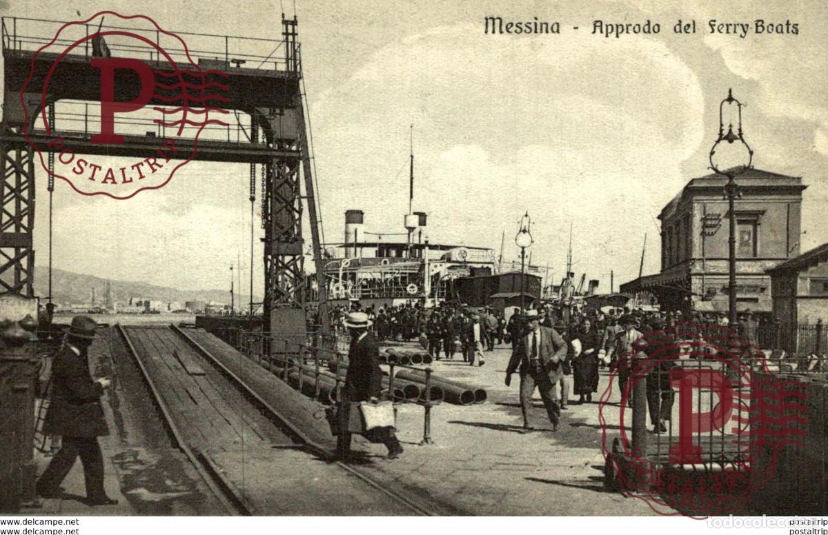 Postales: VERY RARE MESSINA APPRODO DEL FERRY BOATS Italie ITALIA ITALIAN ITALY