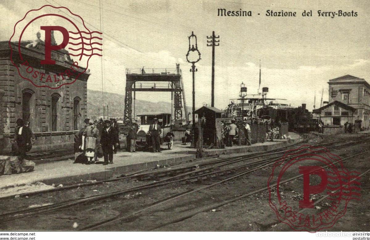 Postcards: VERY RARE MESSINA STAZIONE DEL FERRY BOATS Italie ITALIA ITALIAN ITALY