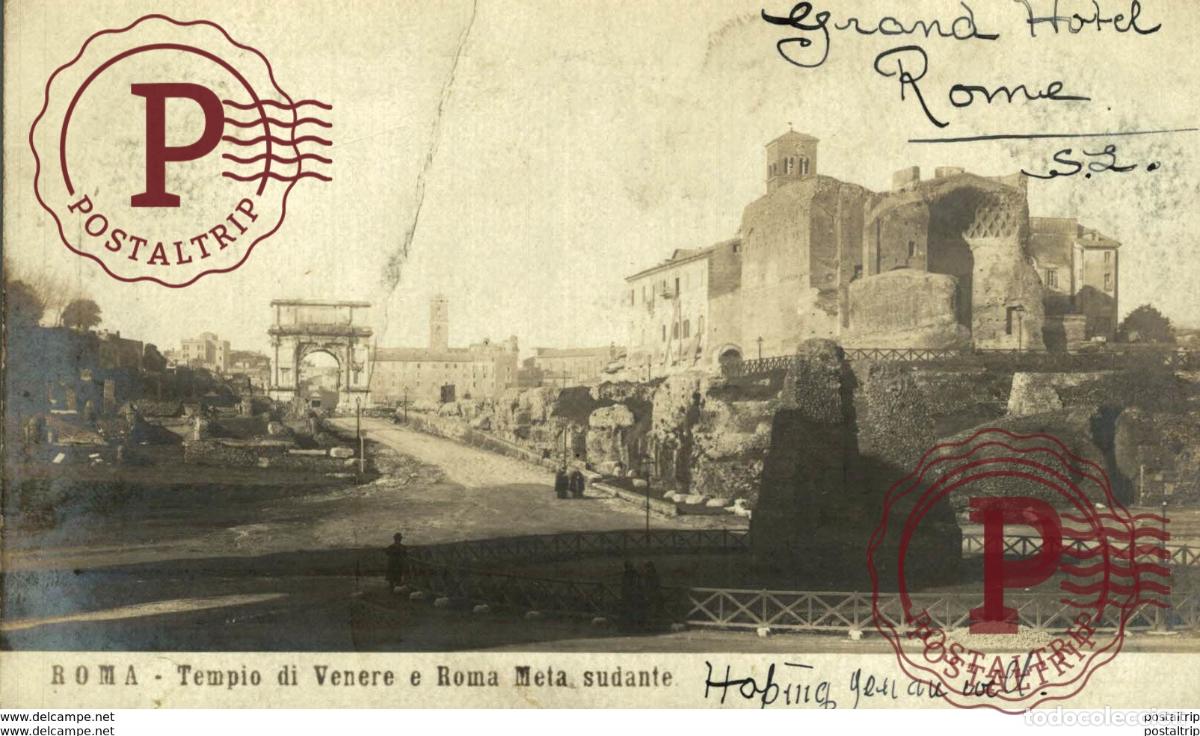 Postales: RPPC RARE PHOTO SEE SCAN LAZIO - ROMA - TEMPIO DI VENERE E ROMA META SUDANTE - FORMATO p Italie