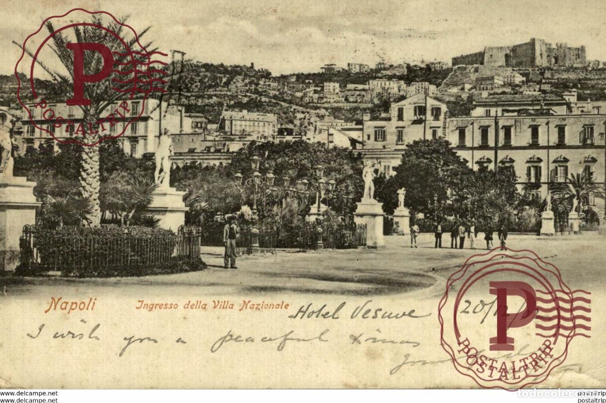 Postales: 1902 NAPOLI INGRESSO DELLA VILLA NAZIONALE Italien, ITALIA, ITALY, ITALIE