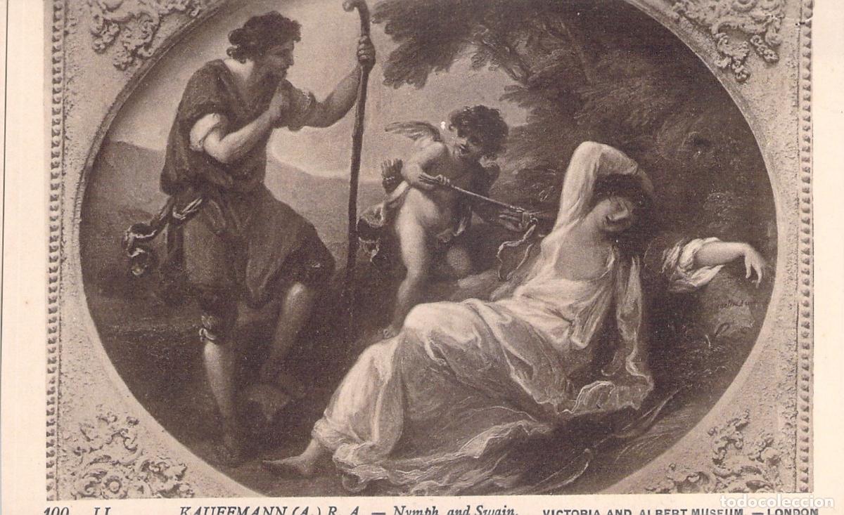 Postales: Postal Art&iacute;stica Ninfa y Pastor Angelica Kauffmann Victoria and Albert Museum