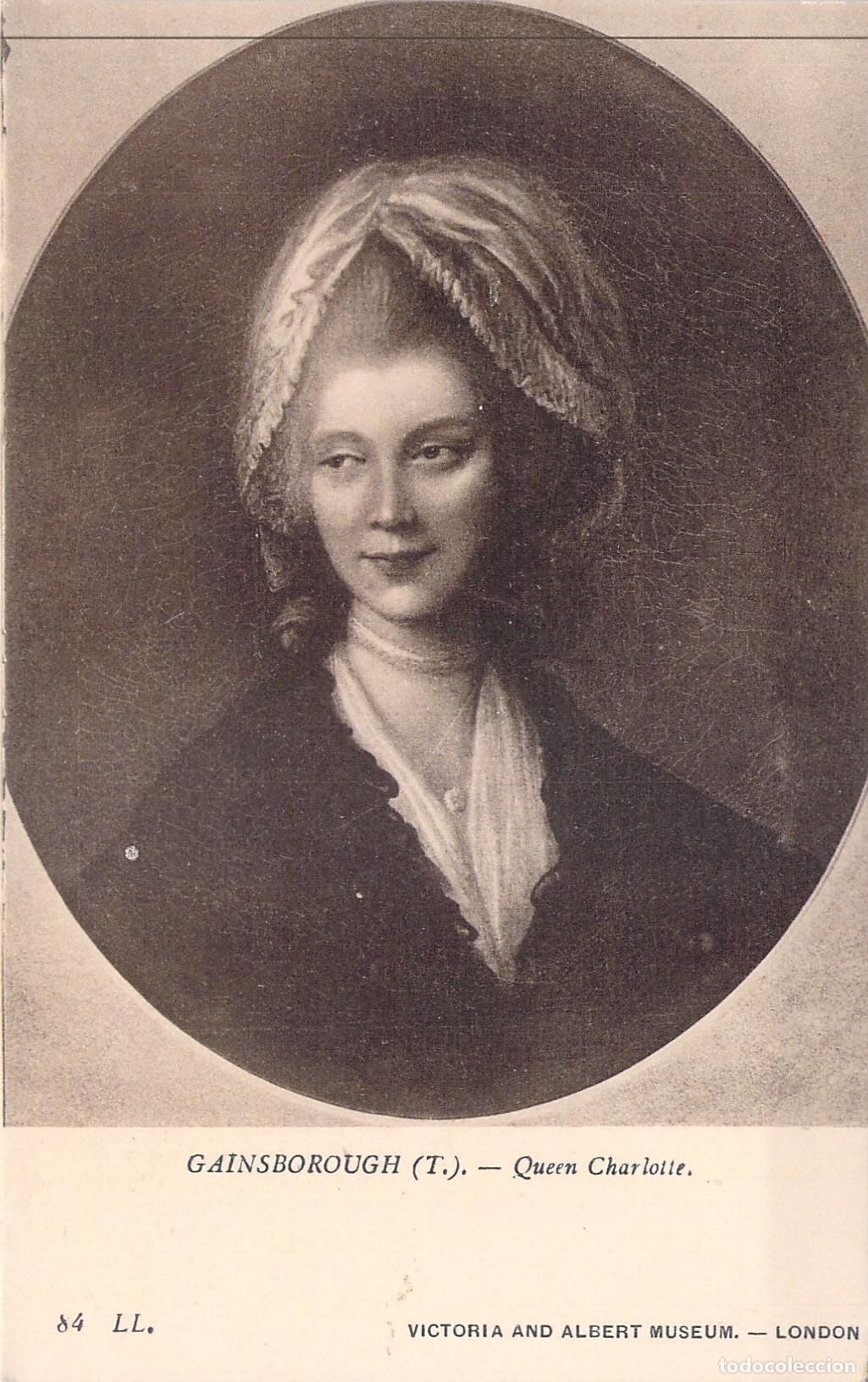 Postales: Postal de la Reina Carlota, Obra de Gainsborough, Publicidad Horsine