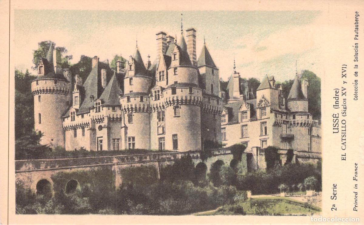 Postais: Postal del Castillo de Uss&eacute; en el Valle del Indre, Francia