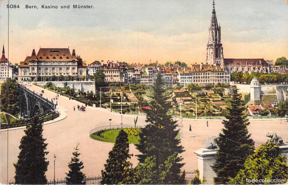 Postales: Postal de Berna, Suiza: Vista del Casino y la Catedral M&uuml;nster