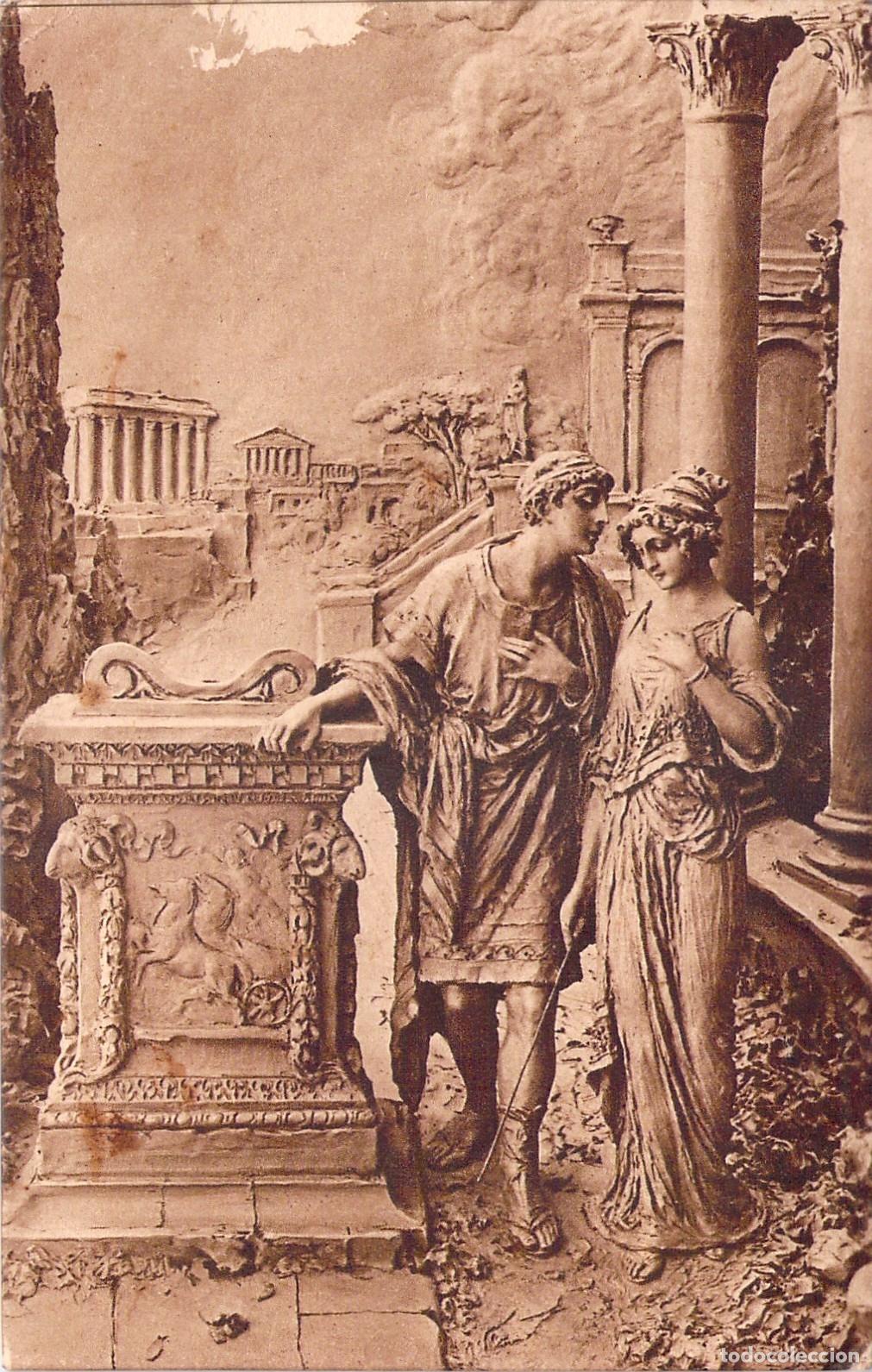 Postales: Postal Quo Vadis Escultura de Mastroianni Vinicio y Licia