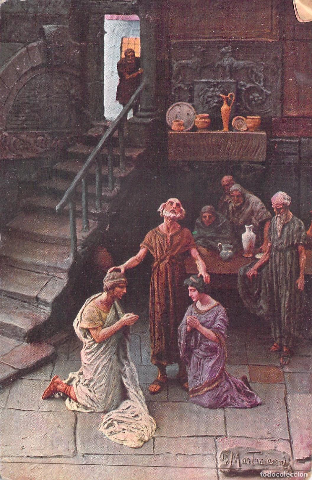 Postales: Postal Quo Vadis: La Bendici&oacute;n de Pedro por Domenico Mastroianni