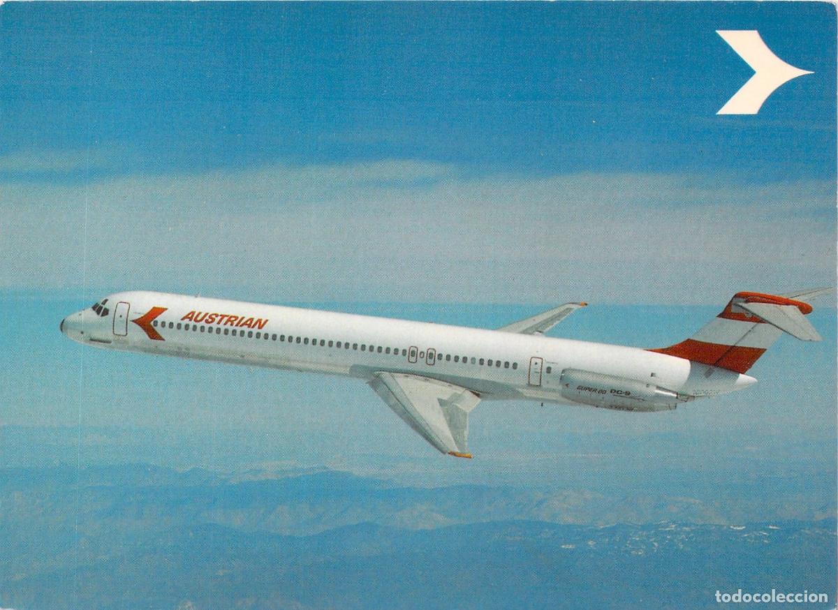 Postales: Postal de Avi&oacute;n Douglas DC-9 Super 80 de Austrian Airlines
