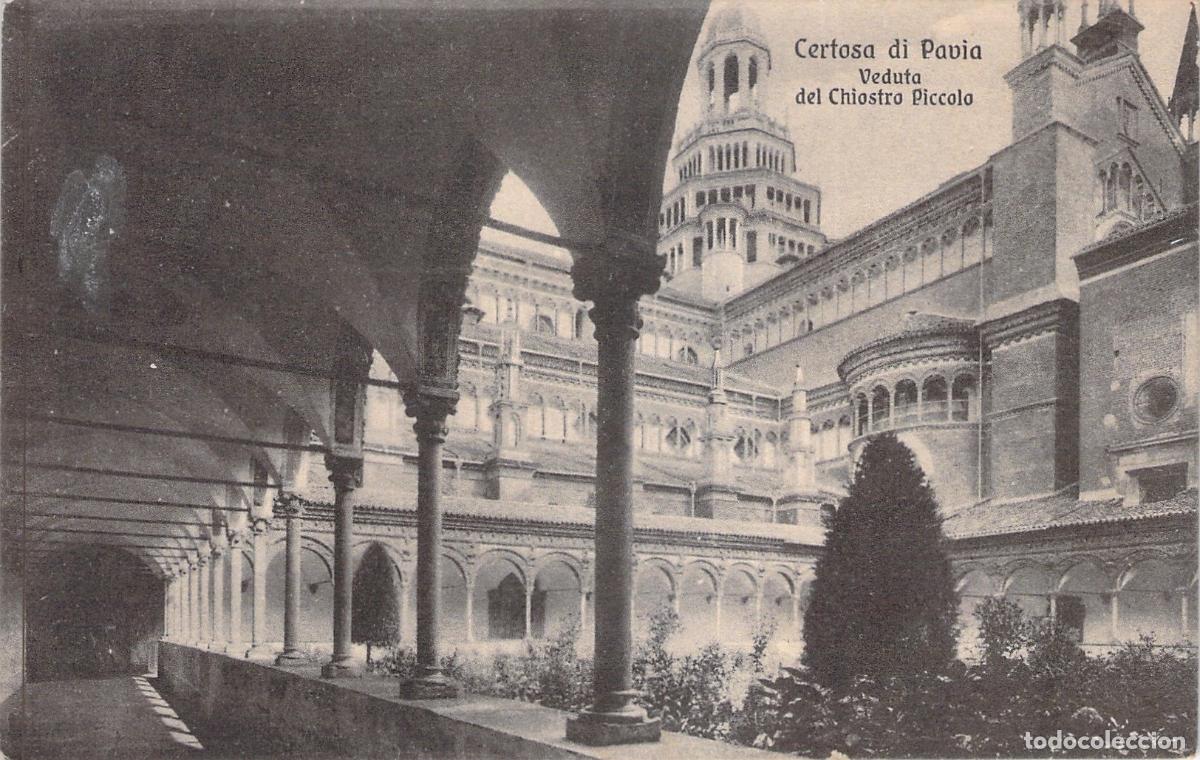 Postales: Postal de la Certosa di Pavia, Vista del Claustro Peque&ntilde;o