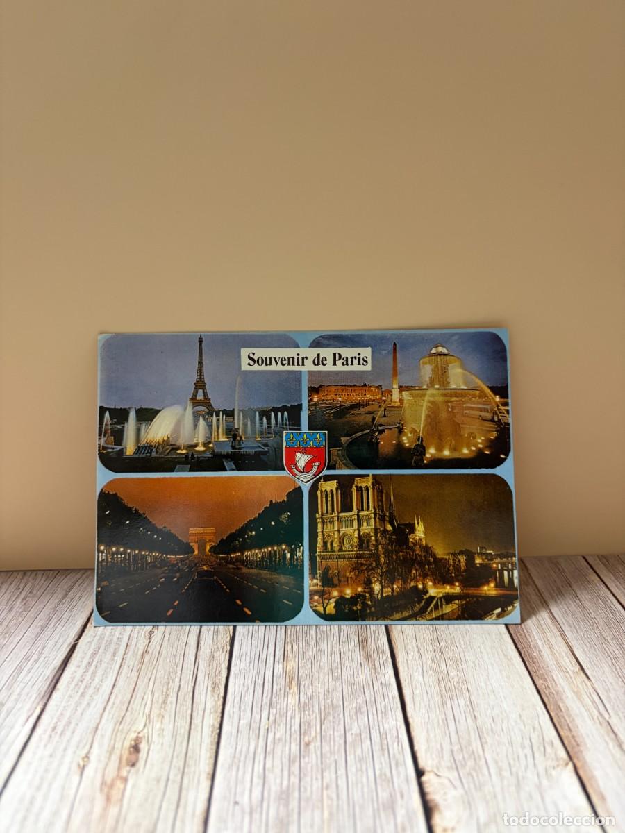 Postales: TARJETA POSTAL. FRANCIA. PAR&Iacute;S. LA NUIT. LA TOUR EIFFEL. LA PLACE DE LA CONCORDE.